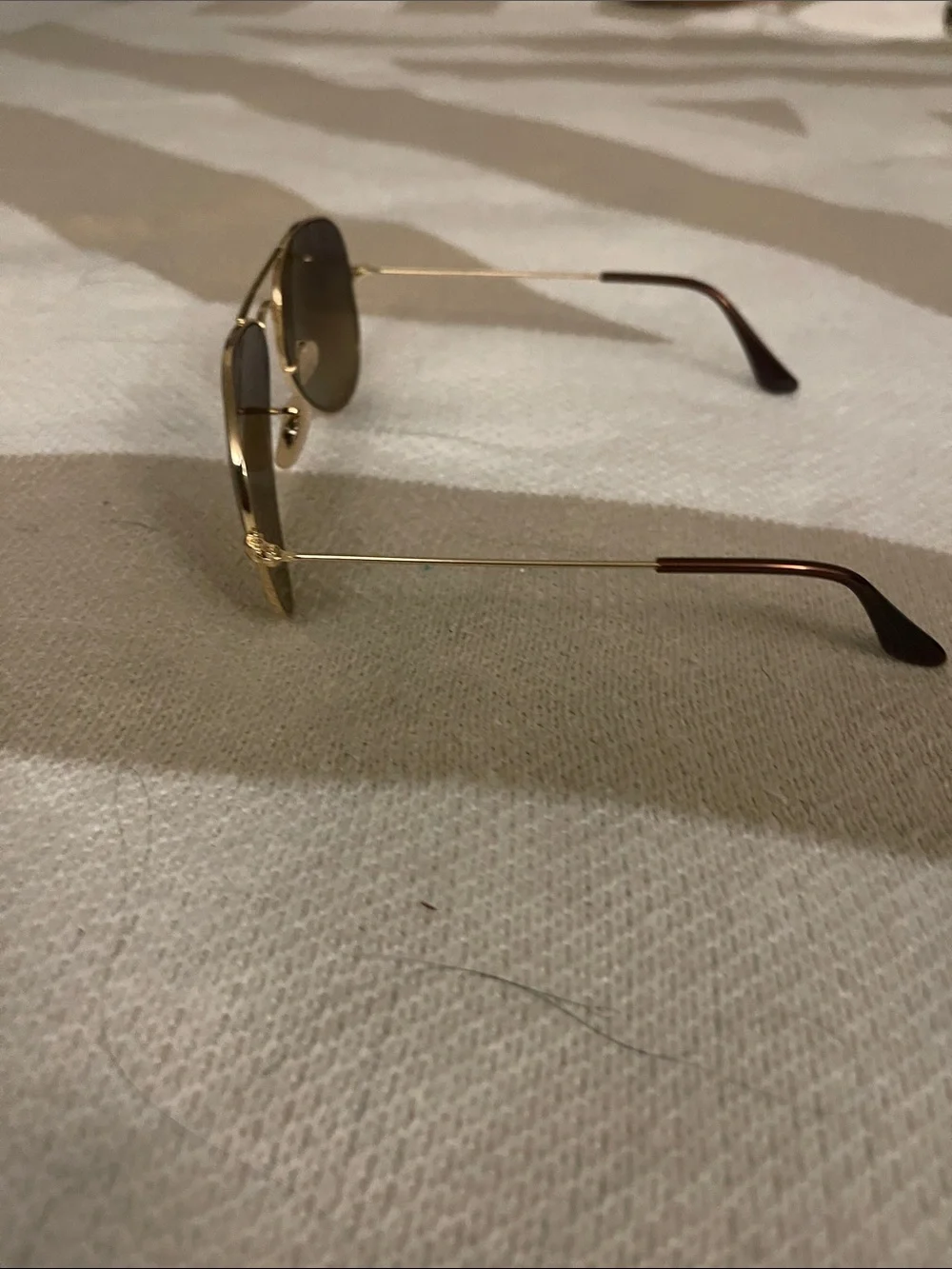 Ray-Ban Gold Frame Sunglasses with Brown Gradient Lenses